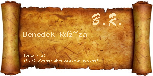 Benedek Róza névjegykártya