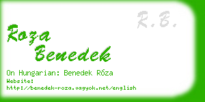 roza benedek business card